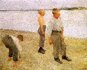 Karoly Ferenczy Boys Throwing Pebbles into the River China oil painting reproduction